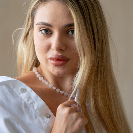 Ensembles de colliers pour femmes en pierres naturelles et motif cœur simple 2