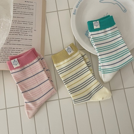 Chaussettes mi-mollet à rayures basiques Slight Bounce 2