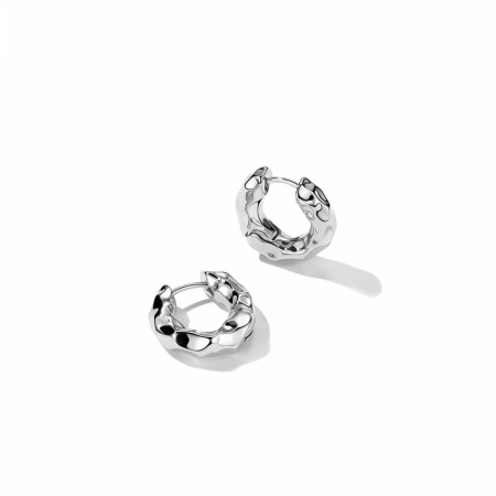 Boucles d'oreilles créoles pour femmes, style classique irrégulier, couleur cuivre doré, collection Simple Series 2
