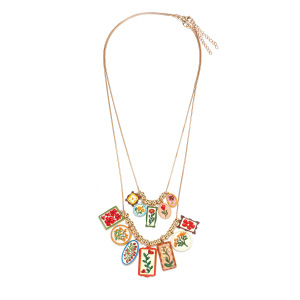 Ensembles De Colliers Pour Femmes En Alliage À Motif Floral Rétro De La Série Romantique h5 Image2