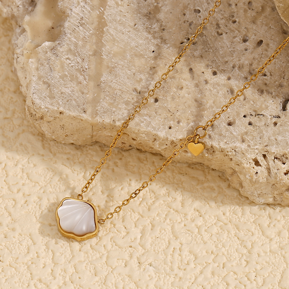 Colliers Pendentifs Pour Femmes, Simples, Couleur Or, Motif Coquillages Image2