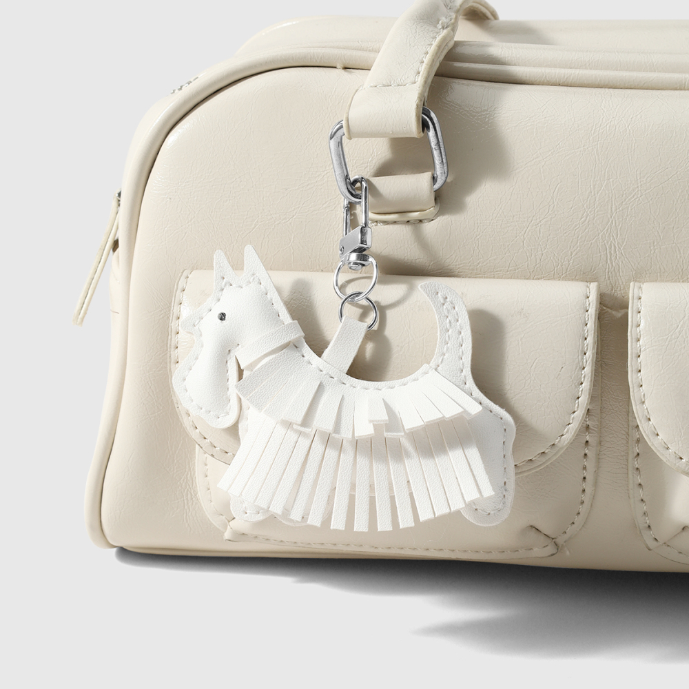 Porte-Clés En Cuir Torsadé, Motif Poney Mignon, Couleur Unie, Style Dessin Animé, Série Simple Image7