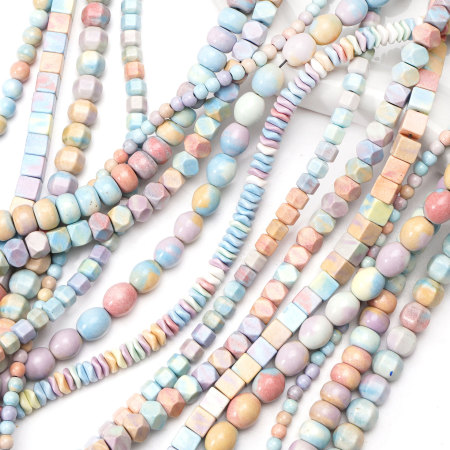Perles de pierres naturelles de forme irrégulière, collection DIY (Série Simple)