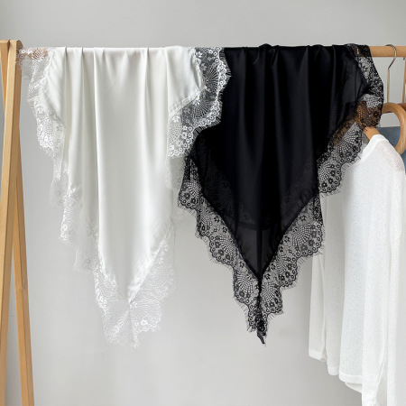 Écharpes d'été élégantes en satin uni pour femmes, collection Simple Series
