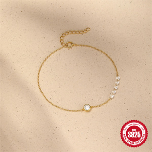 Ensemble De Bijoux Pour Femme En Argent Sterling 925, Orné D'Une Élégante Chaîne Et D'Un Zircon Couleur Or, Dans Une Luxueuse Série S925. h5 Image4