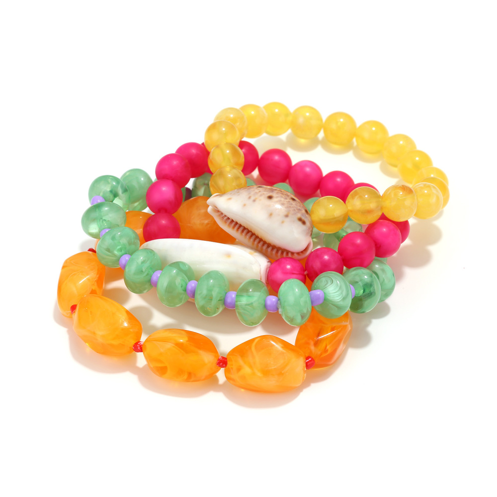 Ensembles De Bracelets Pour Femmes En Perles De Résine Et Coquillage Image4
