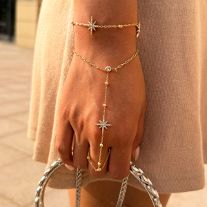 Ensembles De Bracelets Pour Femmes Simple Series Daily Star En Acier Inoxydable Étanche Couleur Or h5 Image4