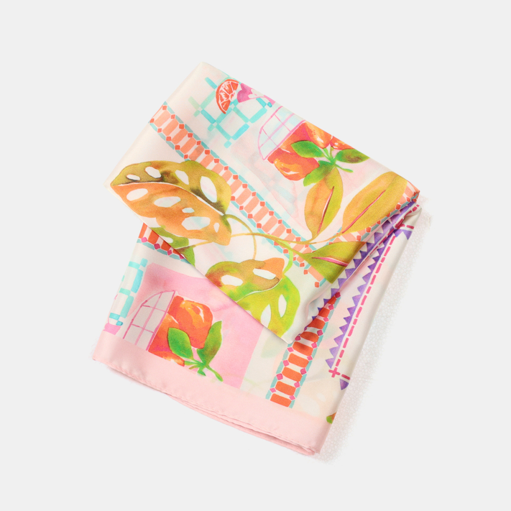 Écharpes D'Été Pour Femmes, En Polyester, Motif Fruits Et Feuilles Multicolores, Collection Romantique Image4