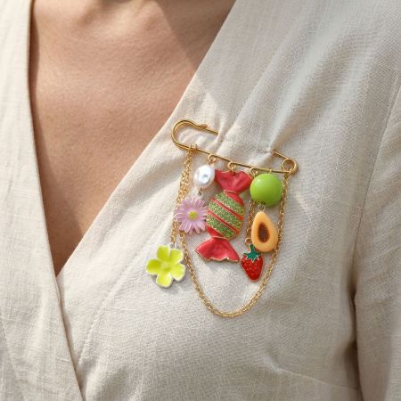 Broches en alliage de fruits sucrés de la série romantique