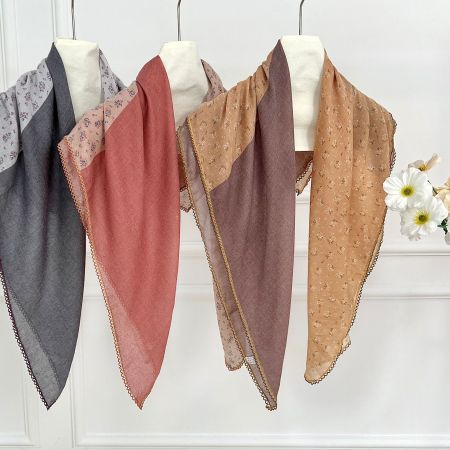 Écharpes d'été ethniques bohèmes à fleurs multicolores en polyester, collection bohème