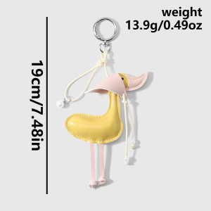 Breloques De Sac En Cuir Pour Femme, Motif Petit Canard Mignon, Collection Simple Series h5 Image2