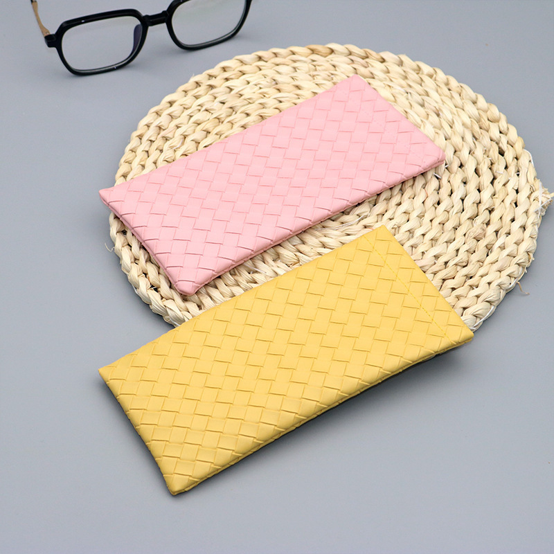 Sacs De Rangement Pour Lunettes De Soleil Simple Series Daily Couleur Unie Tissés En Pu h5Image2
