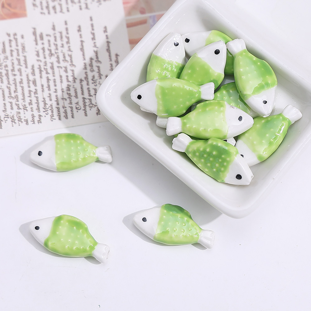 1 Perle De Bijou En Céramique Représentant Un Joli Poisson h5Image2
