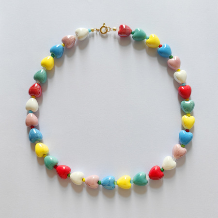 Colliers de perles pour femmes Sweet Heart Ceramics