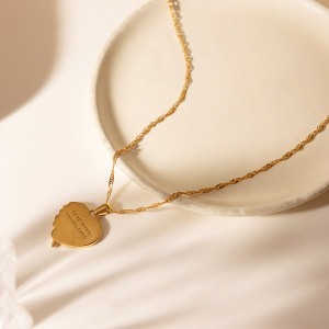 Colliers Pendentifs Pour Femmes En Forme De Cœur, En Acier Inoxydable Étanche, Couleur Or, Avec Coquillage En Zircon. h5 Image5