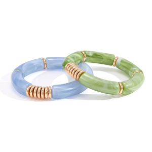 Bracelets Pour Femmes Simple Series Casual Patchwork À Dégradé De Couleurs En Acier Inoxydable Imperméable Couleur Or h5 Image5