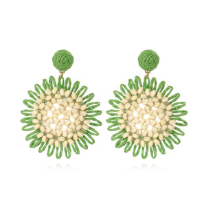 Boucles D'Oreilles Pendantes Pour Femme, Collection Romantique, Motif Floral En Raphia h5