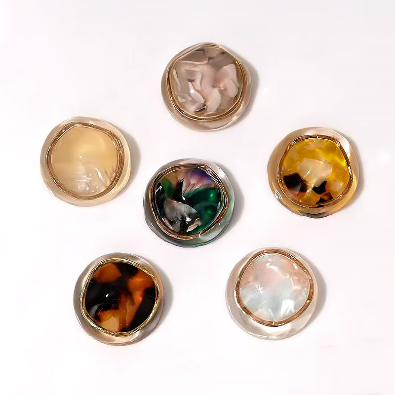 Boutons De Manchette En Alliage À Dégradé De Couleurs, Forme Irrégulière, Collection Quotidienne Simple Series h5Image4