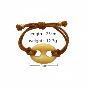 Bracelets Tressés En Résine De Forme Irrégulière Pour Femmes h5 