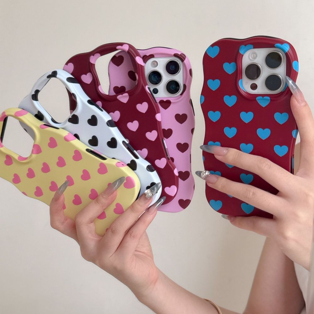 Coque De Téléphone Premium Colorée Plein Écran En Forme De Petit Cœur Givrée Image3