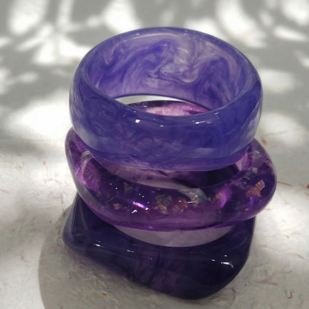 Bracelets pour femmes en résine transparente à dégradé de couleurs