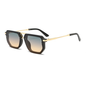 Lunettes De Soleil Rétro Simple Series À Imprimé Léopard Dégradé Uni h5 Image3