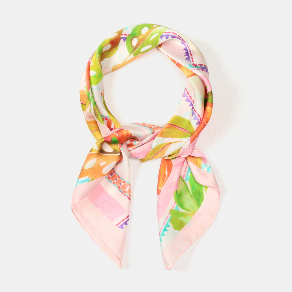 Écharpes D'Été Pour Femmes, En Polyester, Motif Fruits Et Feuilles Multicolores, Collection Romantique Image3