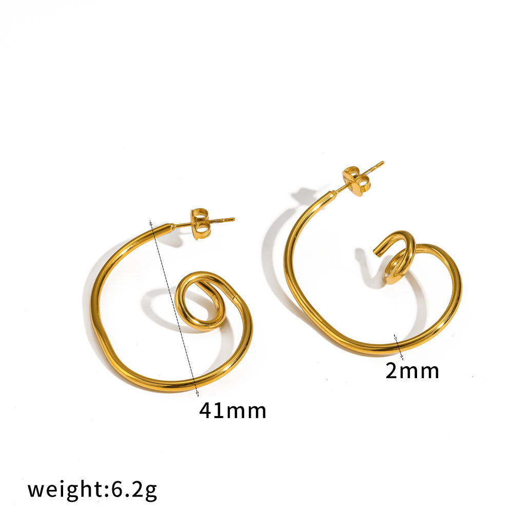 Boucles D'Oreilles Puces Pour Femmes, En Acier Inoxydable, Couleur Or, Forme Ronde Simple, Étanches.