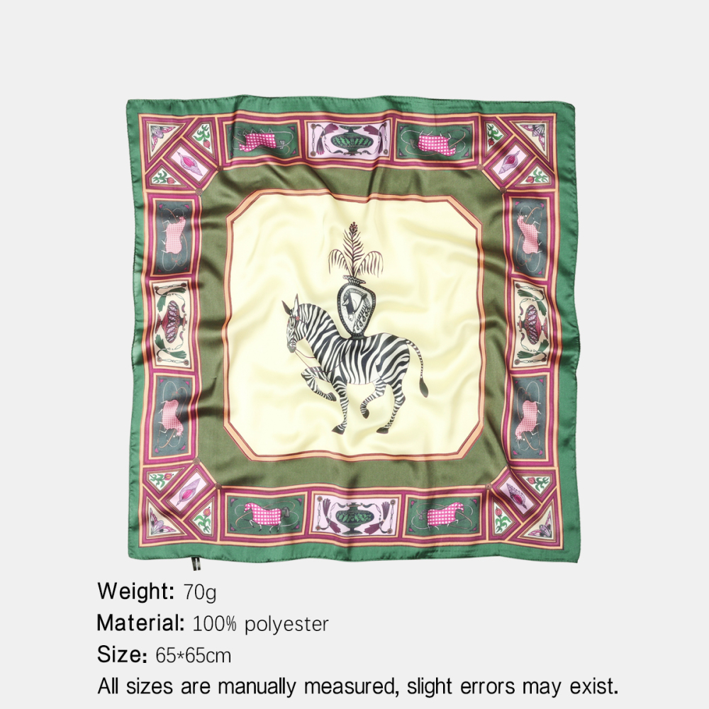 Écharpes D'Été En Polyester À Motif Zèbre Rétro De La Série Classique, Couleurs Assorties Image2
