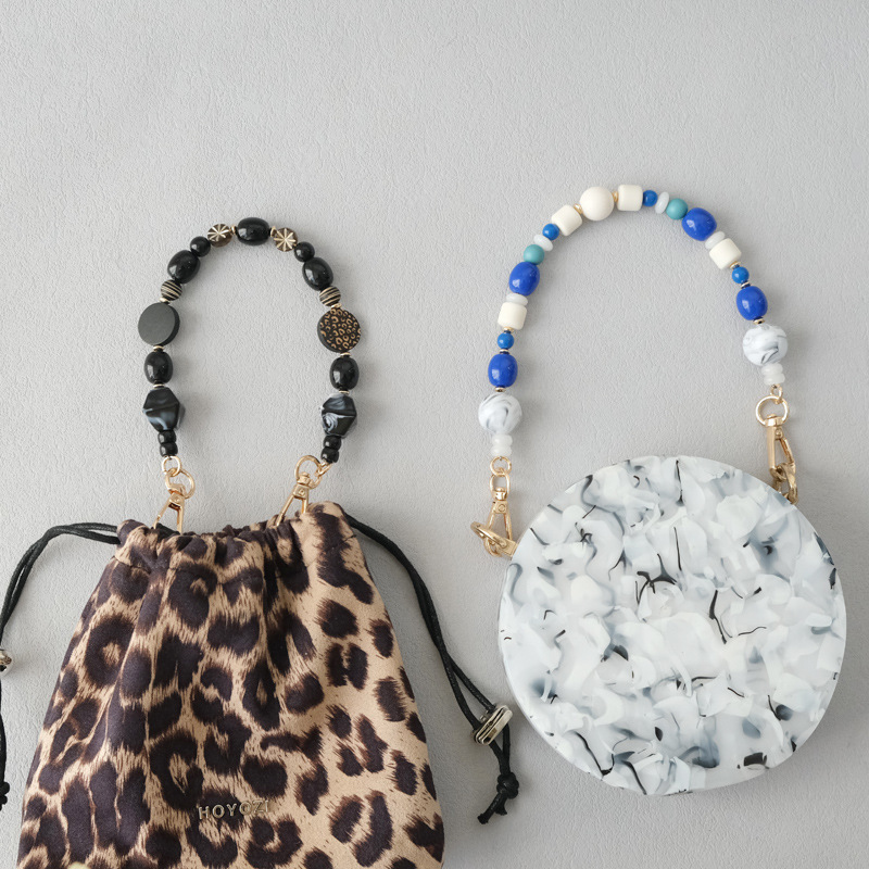 Chaîne De Téléphone Portable En Acrylique De Style Océanique, Perles Multicolores, Collection Simple Series Daily, Avec Sac. Image3