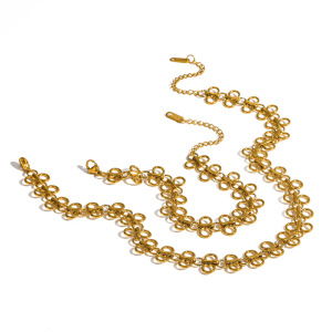 Ensembles De Colliers Pour Femmes Avec Chaîne À Nœud Papillon Simple En Acier Inoxydable Imperméable Couleur Or h5 Image4