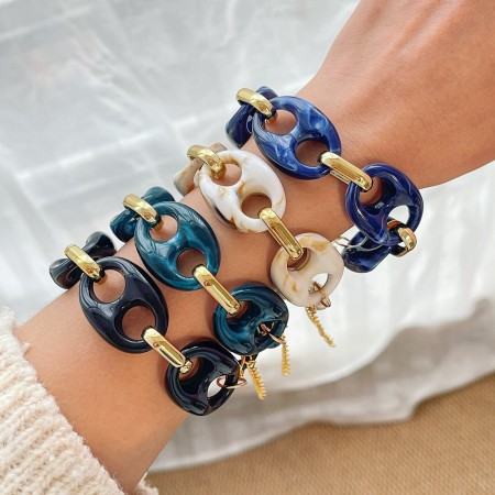 Bracelets à chaînes en résine style punk pour femmes