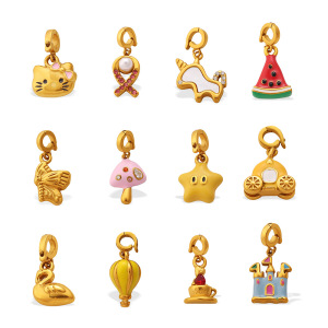Pendentifs Diy Pour Femmes En Acier Inoxydable Étanche, En Forme De Fruit Mignon, Couleur Or h5 Image4