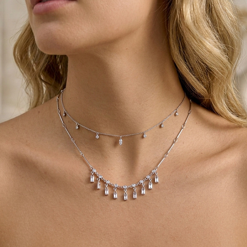 Colliers Pendentifs Pour Femmes En Acier Inoxydable, Imperméables Et Ornés De Zircon, Avec Pompon Image2