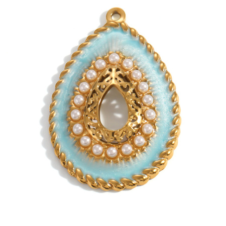 Pendentifs pour femmes en acier inoxydable, couleur or, forme irrégulière, cœur et croix animale, à faire soi-même (Série Simple) 2