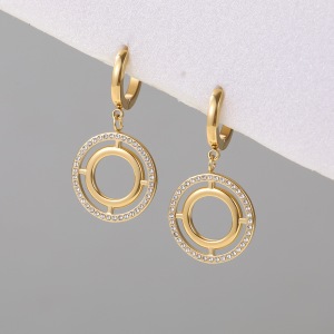 Boucles D'Oreilles Pendantes Pour Femmes Simple Series Daily Heart En Acier Inoxydable Étanche Couleur Or h5 Image3