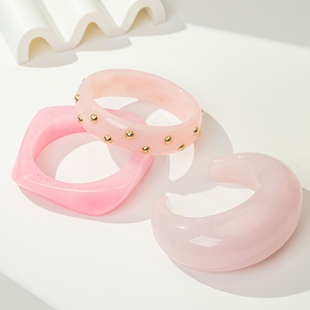 Bracelets pour femmes en résine à motif d'éclairs et dégradé de couleurs 2