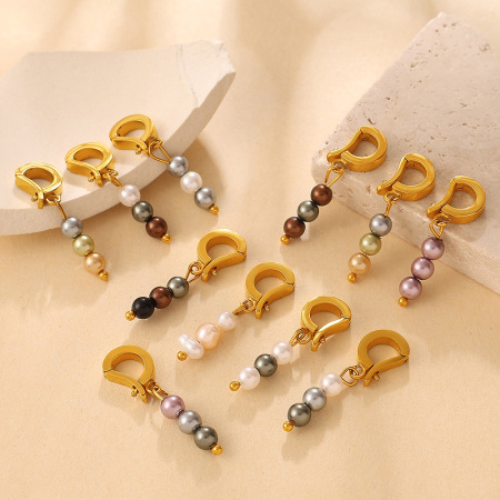 Pendentifs en perles artificielles couleur or, étanches, en acier inoxydable, de la série Simple Daily Beads 2