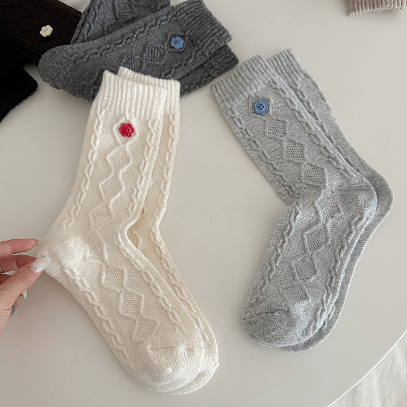 Chaussettes Mi-Mollet Basiques À Rebond Léger, Couleur Unie Image2