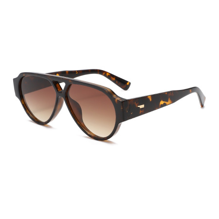 Lunettes de soleil femme Simple Series, style décontracté, couleur unie, imprimé léopard dégradé