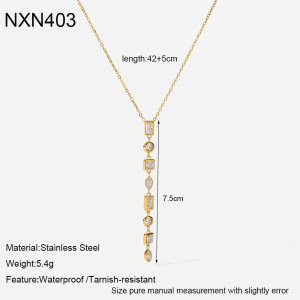 Colliers Pendentifs Pour Femmes, Collection Simple, Forme Géométrique Élégante, Acier Inoxydable, Couleur Or, Zircon, Étanches h5 