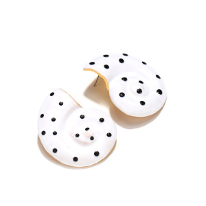 Boucles D'Oreilles Puces Pour Femmes, Motif Coquillage Et Pois, Style Océanique h5 Image3
