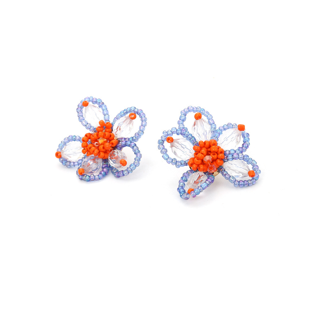 Boucles D'Oreilles Puces En Résine À Motif Floral Romantique Pour Femmes h5Image3