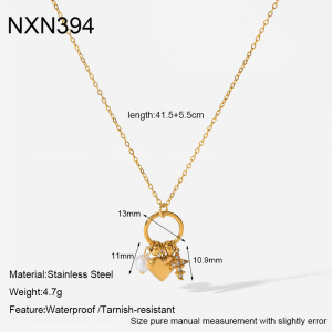 Colliers Pendentifs Pour Femmes, Collection Luxueuse, Style Rétro, En Forme De Cœur Et Croix, En Acier Inoxydable Étanche, Couleur Or Et Strass. h5