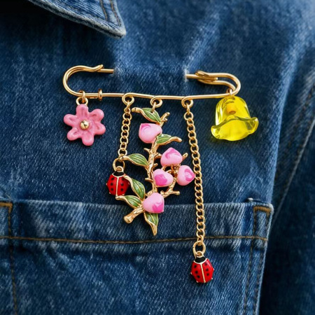 Broches en alliage à fleurs douces de la série romantique