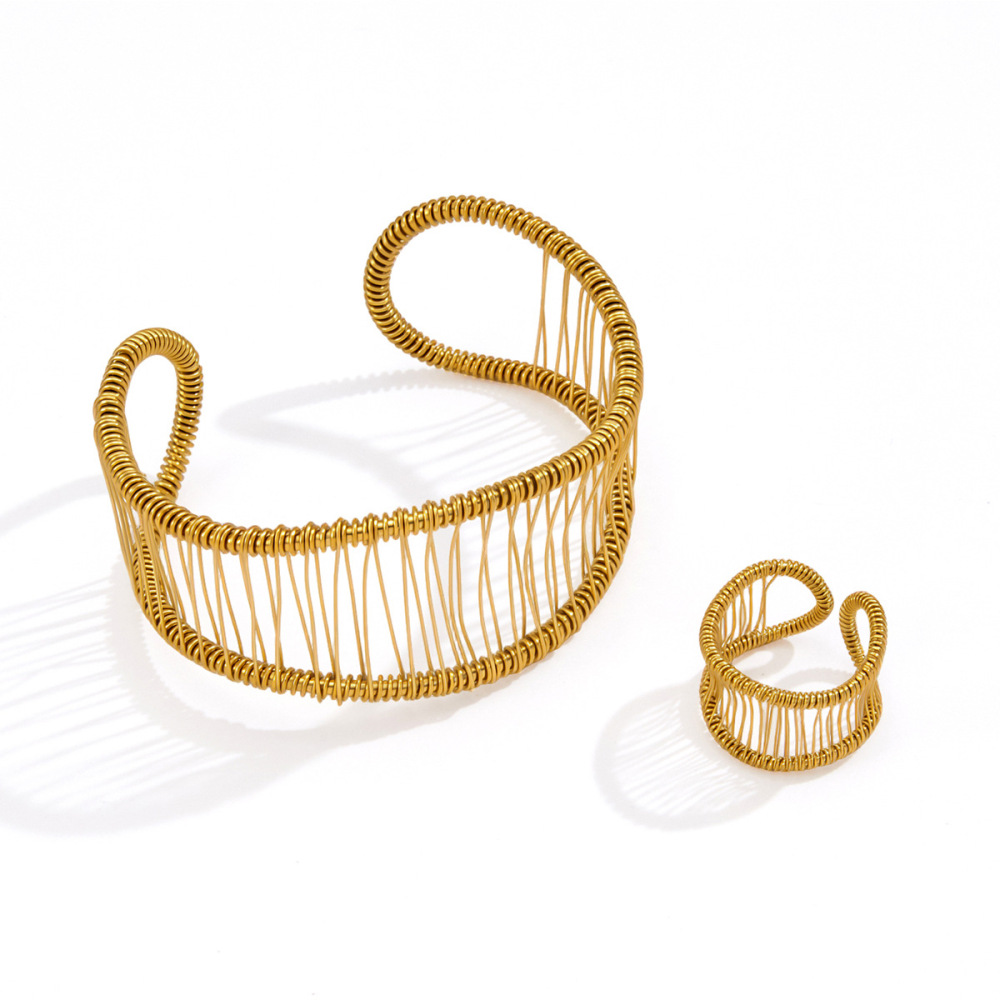 Bracelets Pour Femmes En Acier Inoxydable Doré, Simples Et Élégants, Ajourés Et Étanches. Image5