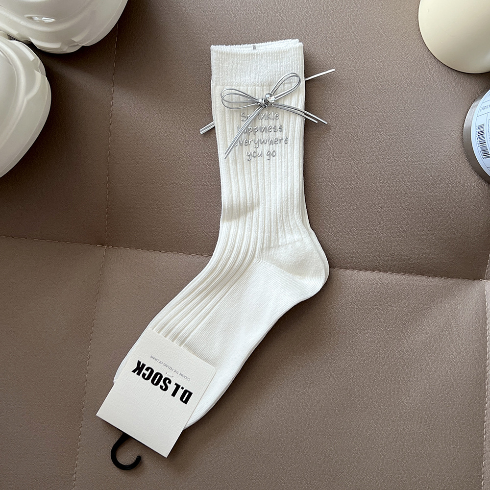 Chaussettes Mi-Mollet Élégantes À Lettres Unies 