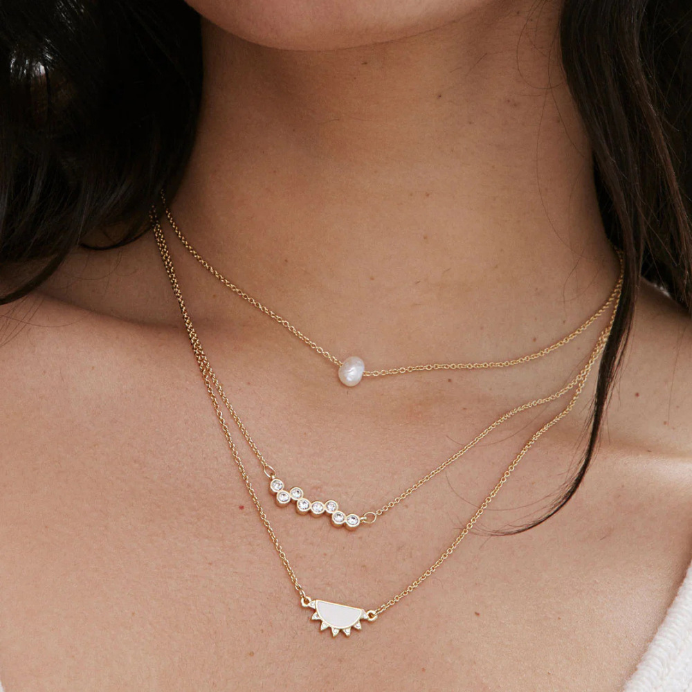 Colliers Pendentifs Pour Femmes En Acier Inoxydable, Couleur Or, Avec Zircon Et Forme Un Cercle Simple Image3