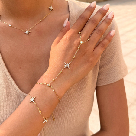 Ensembles de bracelets pour femmes Simple Series Daily Star en acier inoxydable étanche couleur or