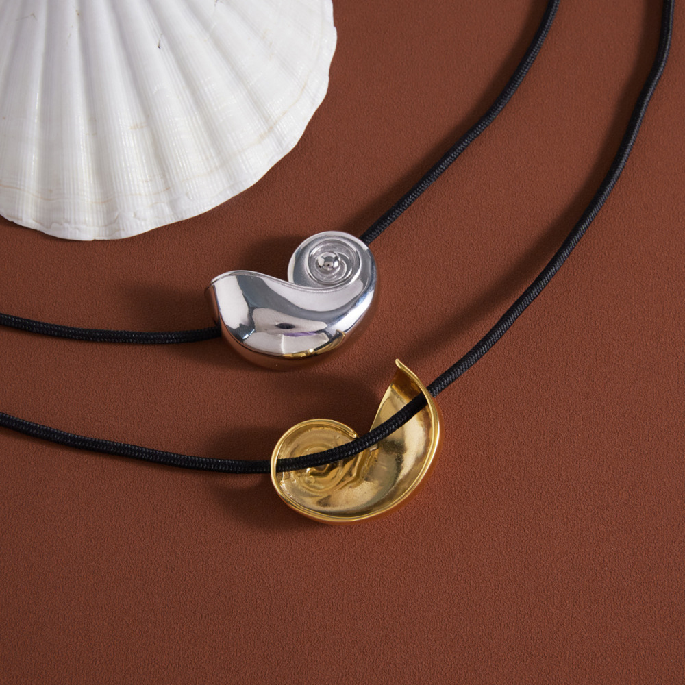 Colliers Pendentifs Pour Femmes, Style Océanique, En Acier Inoxydable Étanche, Couleur Or h5Image5